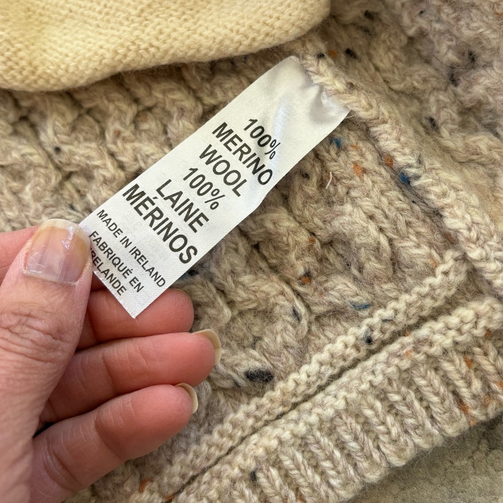 Aran Mor Sweater Cardigan Ireland Fisherman Knit 100% Merino Wool Size Medium - Picture 5 of 11